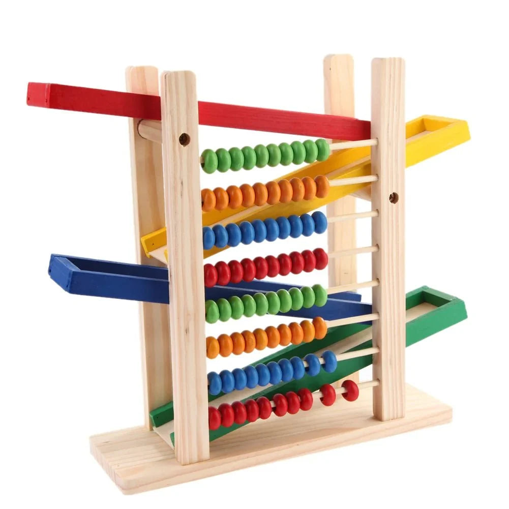 Wooden Abacus Car Slide Learning Toy | Montessori Educational Toy