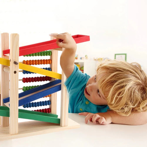 Wooden Abacus Car Slide Learning Toy | Montessori Educational Toy
